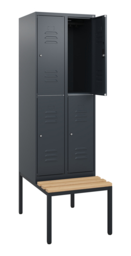 C+P dubbeldekse locker Classic Plus met bank, vakbreedte 300 mm
