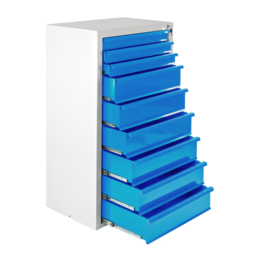 Ladekast MAMMUT, 9 lade(n), RAL7035 lichtgrijs/RAL 5012 lichtblauw