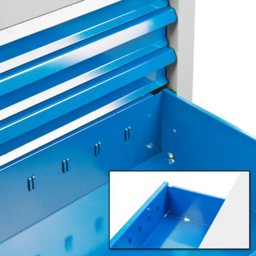 Ladekast MAMMUT, 9 lade(n), RAL7035 lichtgrijs/RAL 5012 lichtblauw