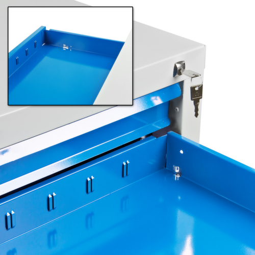 Ladekast MAMMUT, 6 lade(n), RAL7035 lichtgrijs/RAL 5012 lichtblauw