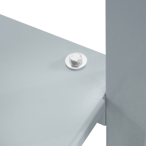 Werkbank met blad van massief beuken, 6 lades, RAL7035 lichtgrijs/RAL7016 antracietgrijs