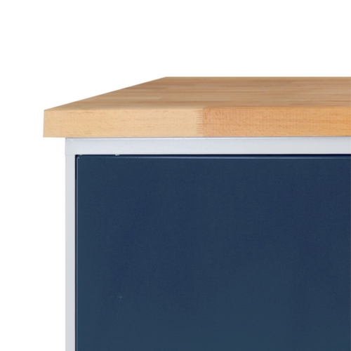 Werkbank met onderbouw, 2 kasten, RAL7035 lichtgrijs/RAL7016 antracietgrijs