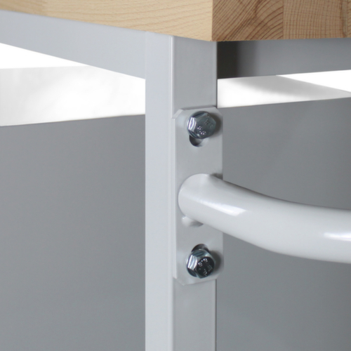 Verrijdbare werkbank, 1 kast, 1 legbord, RAL7035 lichtgrijs/RAL7016 antracietgrijs