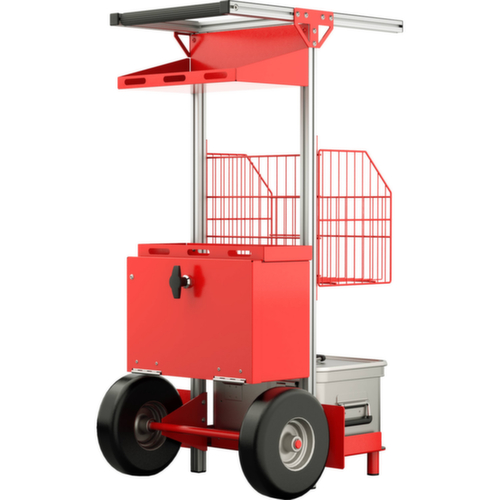 MUNK bhv-wagen SafeCaddy® "Erste Hilfe", draagvermogen 51,2 kg, Polyurethaan banden