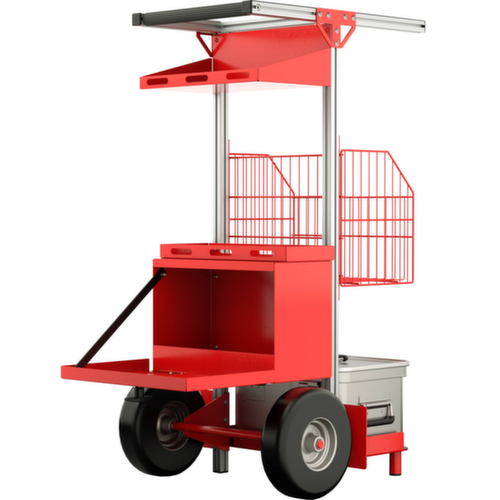 MUNK bhv-wagen SafeCaddy® "Erste Hilfe", draagvermogen 51,2 kg, Polyurethaan banden