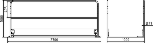 Schake Greppelbrug met houten trede, lengte x breedte 2700 x 1000 mm