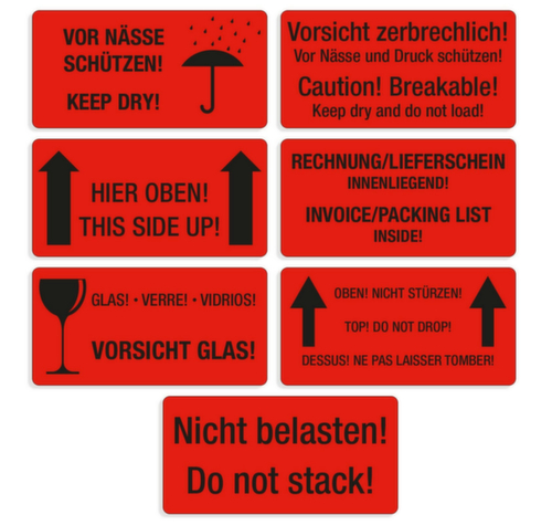 EICHNER Waarschuwingsetiketten "Oben! Nicht stürzen!"