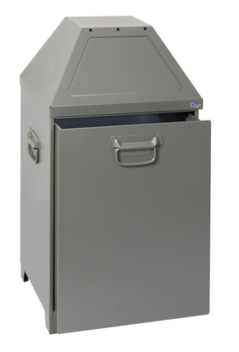 stumpf Afvalbak ABF Mod. 2 met 2 inworpkleppen, 80 l, grijs-aluminiumkleurig, deksel grijs-aluminiumkleurig