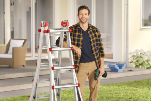 Hailo Multifunctionele reformladder M80, 4 x 4 sporten met profiel