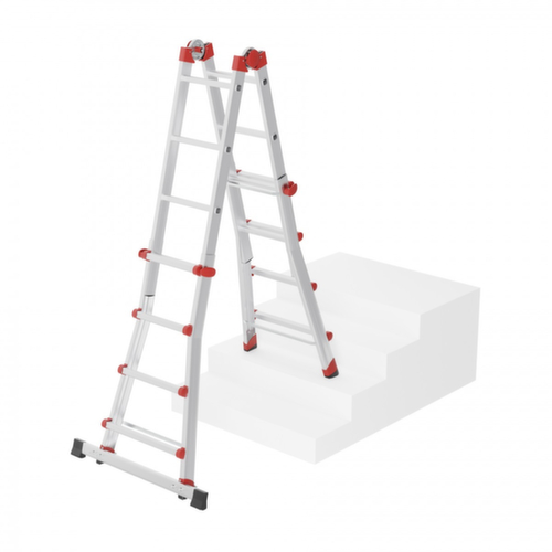 Hailo Multifunctionele reformladder M80, 4 x 4 sporten met profiel