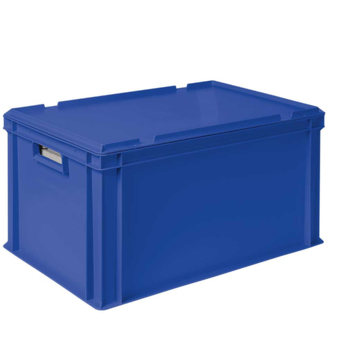 Euronorm-stapelbak met isoleerbox, blauw, inhoud 65 l, oplegdeksel voor isoleerbox