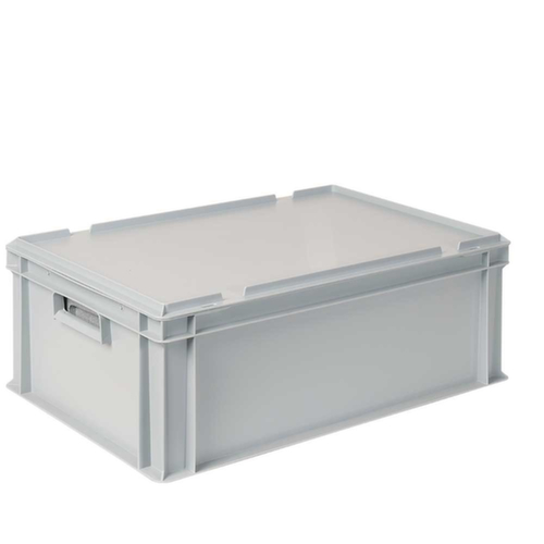 Euronorm-stapelbak met isoleerbox, grijs, inhoud 44,5 l, oplegdeksel voor isoleerbox