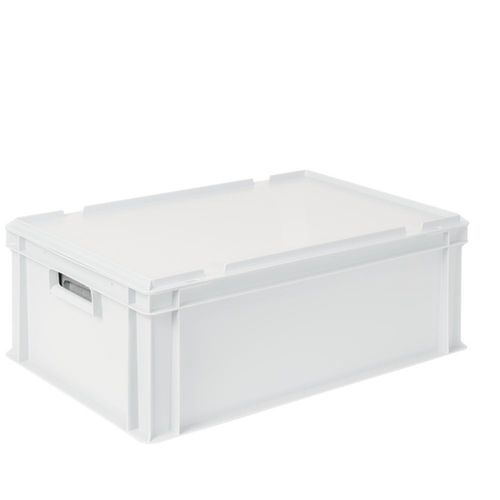 Euronorm-stapelbak met isoleerbox, wit, inhoud 44,5 l, oplegdeksel voor isoleerbox