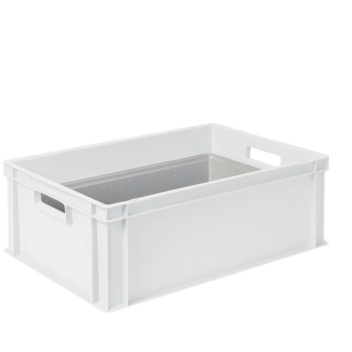 Euronorm-stapelbak met isoleerbox, wit, inhoud 44,5 l, oplegdeksel voor isoleerbox