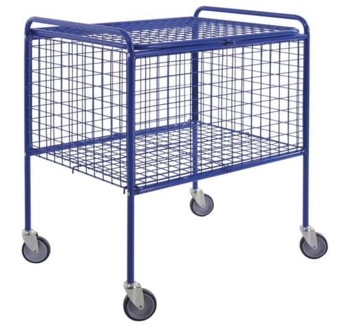 Kongamek Draadgaas bakwagen met deksel, draagvermogen 100 kg, laadvlak lengte x breedte 770 x 570 mm