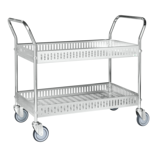 Kongamek Tafelwagen met randen 935x535 mm, draagvermogen 250 kg, 2 etages