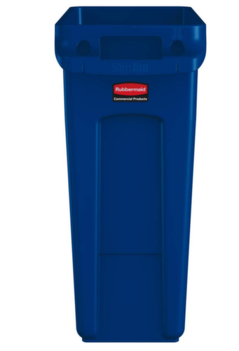 Rubbermaid Afvalverzamelbak Slim Jim® met ventilatiekanalen, 60 l, blauw