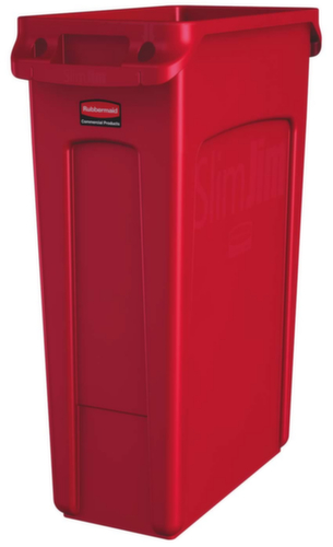Rubbermaid Afvalverzamelbak Slim Jim® met ventilatiekanalen, 87 l, rood