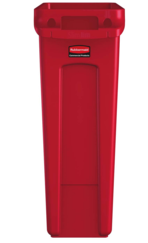 Rubbermaid Afvalverzamelbak Slim Jim® met ventilatiekanalen, 87 l, rood