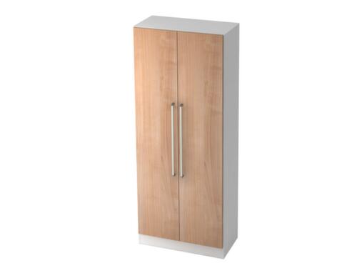 Garderobekast Solid, 5 ordnerhoogten, wit/notenboom