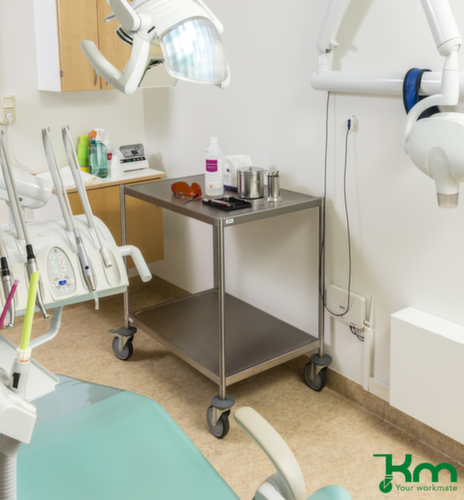 Kongamek RVS etagewagen, draagvermogen 200 kg, 2 etages