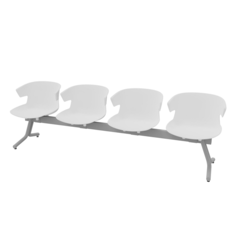 Quadrifoglio Wachtkamerbank met kunststof stoelen, breedte x diepte 2390 x 510 mm