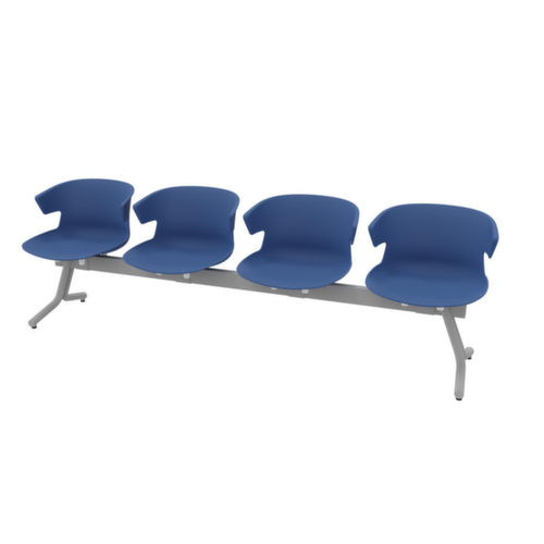 Quadrifoglio Wachtkamerbank met kunststof stoelen, breedte x diepte 2390 x 510 mm