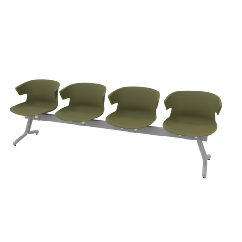Quadrifoglio Wachtkamerbank met kunststof stoelen, breedte x diepte 2390 x 510 mm