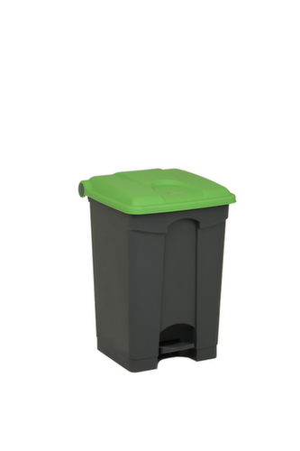 Pedaalemmer, 45 l, grijs, deksel groen