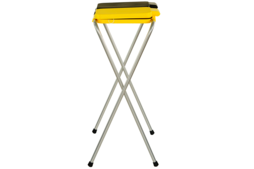 UDOBÄR Vuilniszakstandaard, voor 120-liter-zakken, zilverkleurig, deksel zwart, geel