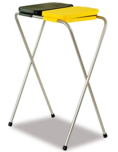 UDOBÄR Vuilniszakstandaard, voor 120-liter-zakken, zilverkleurig, deksel zwart, geel