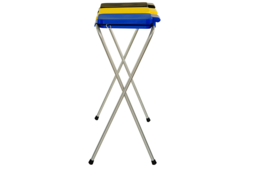 UDOBÄR Vuilniszakstandaard, voor 120-liter-zakken, zilverkleurig, deksel zwart, geel, blauw