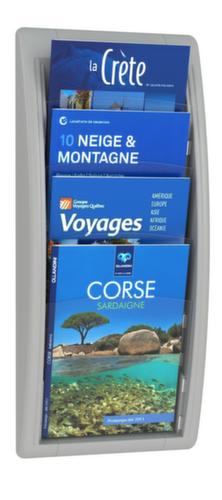 Paperflow Wandfolderhouder Quick Fit, 4 planken, onderstel grijs