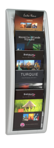 Paperflow Wandfolderhouder Quick Fit, 5 planken, onderstel aluminium-zilver