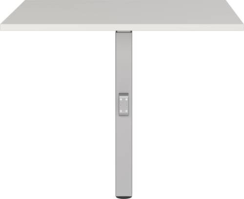 Hoekig koppelelement voor bureau GW-MAILAND 7906 met steunvoet, breedte x diepte 800 x 800 mm, plaat lichtgrijs