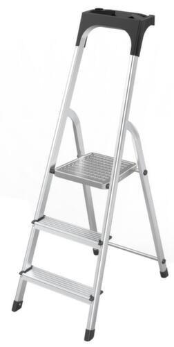 UDOBÄR Aluminium trapladder met bak, 3 treden met profiel