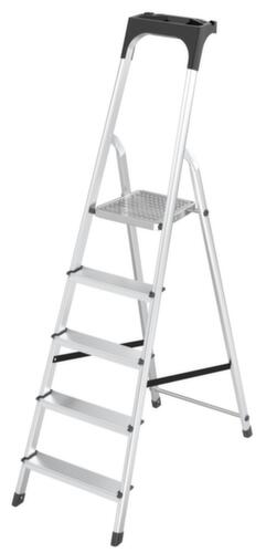 UDOBÄR Aluminium trapladder met bak, 5 treden met profiel