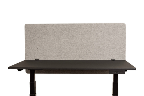 LUXOR Geluiddempende tafelscheidingswand RECLAIM, hoogte x breedte 600 x 1600 mm, wand lichtgrijs