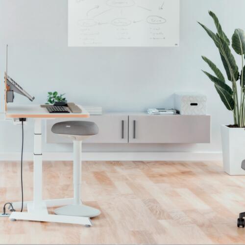 Leitz zit-sta-kruk Ergo Active, zitting grijs, onderkant voet antislip