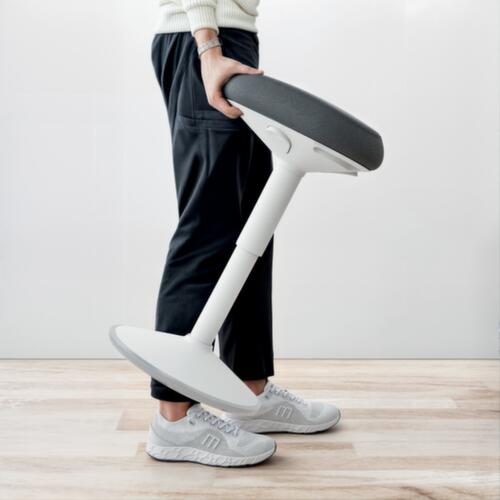 Leitz zit-sta-kruk Ergo Active, zitting grijs, onderkant voet antislip