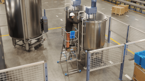 Krause telescopische platformladder STABILO® Professional SkyMatic met rondom lopende balustrade