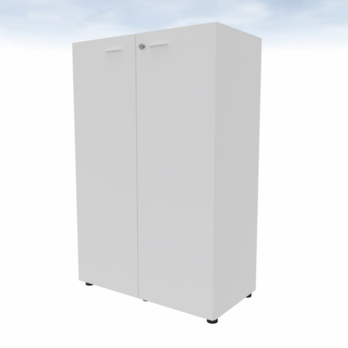 Quadrifoglio Kast met openslaande deuren T45 met dubbele openslaande deur, 3 ordnerhoogten, wit/wit