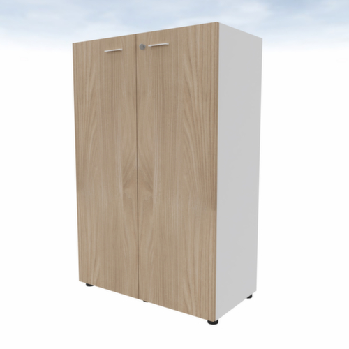 Quadrifoglio Kast met openslaande deuren T45 met dubbele openslaande deur, 3 ordnerhoogten, wit/olm