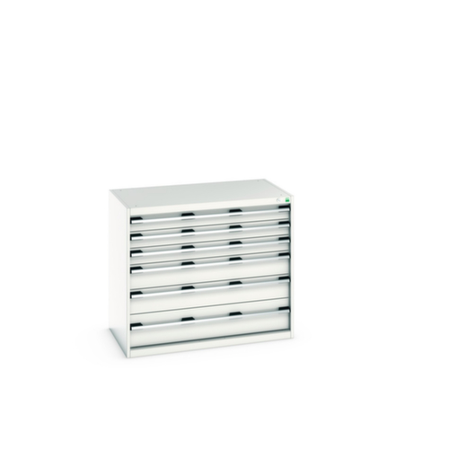 bott Ladekast cubio oppervlak 1050 x 650 mm, 6 lade(n), RAL7035 lichtgrijs/RAL7035 lichtgrijs