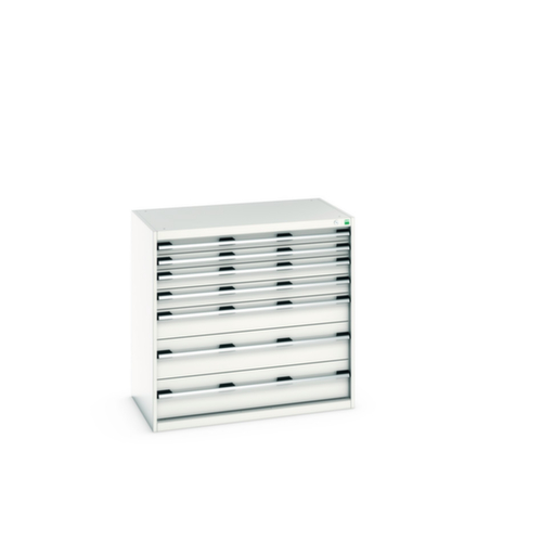 bott Ladekast cubio oppervlak 1050 x 650 mm, 7 lade(n), RAL7035 lichtgrijs/RAL7035 lichtgrijs