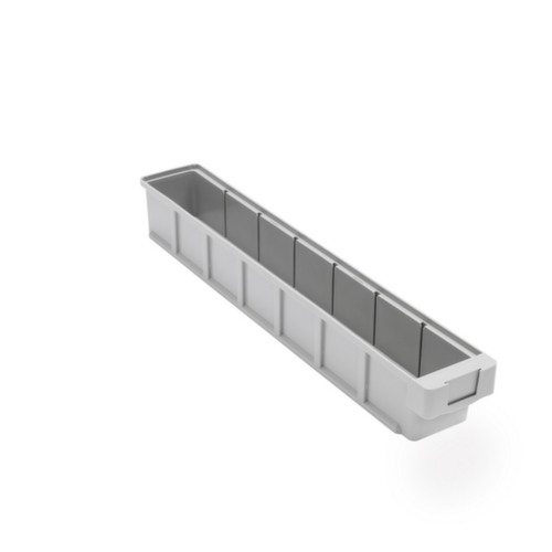 Stellingbak met ergonomische verzonken greep, grijs, diepte 600 mm