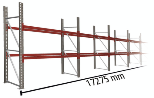 META Palletstelling MULTIPAL voor 54 pallets, 17275 mm breed, 3 opslagniveaus
