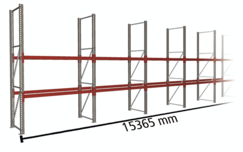 META Palletstelling MULTIPAL voor 48 pallets, 15365 mm breed, 3 opslagniveaus