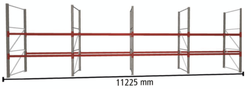 META Palletstelling MULTIPAL voor 36 pallets, 11225 mm breed, 3 opslagniveaus