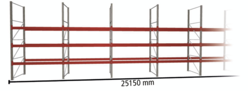META Palletstelling MULTIPAL voor 108 pallets, 25150 mm breed, 4 opslagniveaus